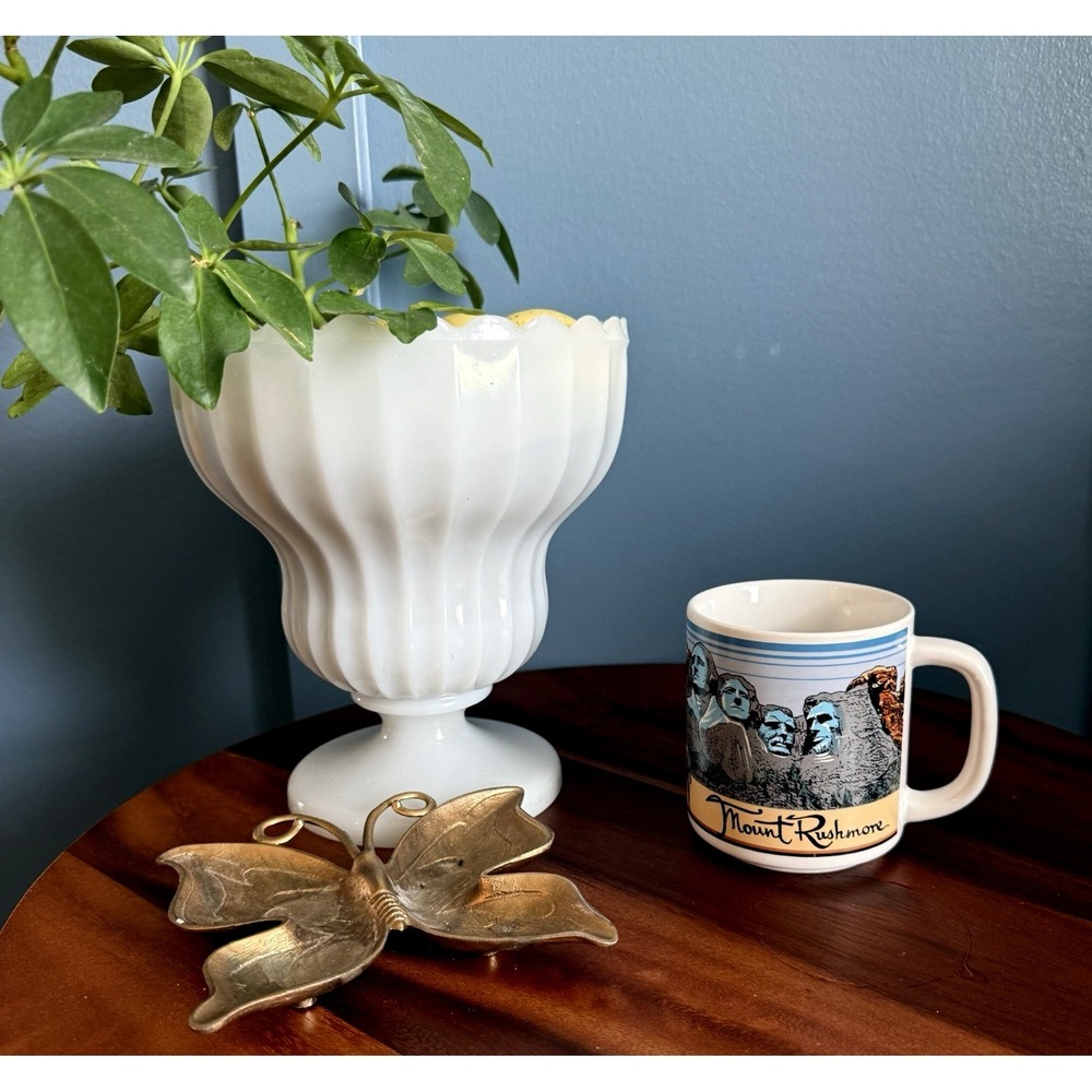 Vintage Mount Rushmore Mug Made In Korea Souvenir Coffee Cup Buffalo Scenic 80's